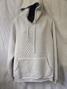 Marine Layer Quilted Hooded Pullover - Light Gray